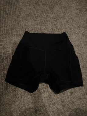 Black Women's High-Waist Active Shorts